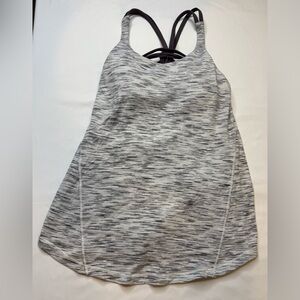 Lululemon Gray and White Strappy Tank Top